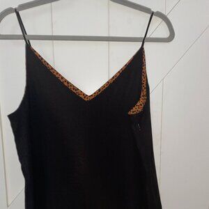 Express Cami Tank Top Sleeveless V-neck Reversible Black Brown Womens M 8-10